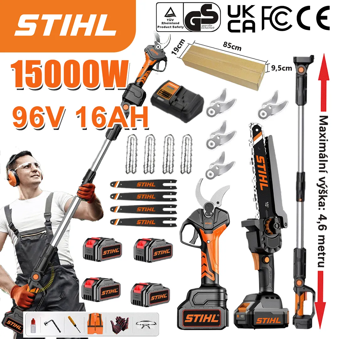 STIHL kefe nélküli lítium-ion akkumulátoros láncfűrész és metszőolló készlet