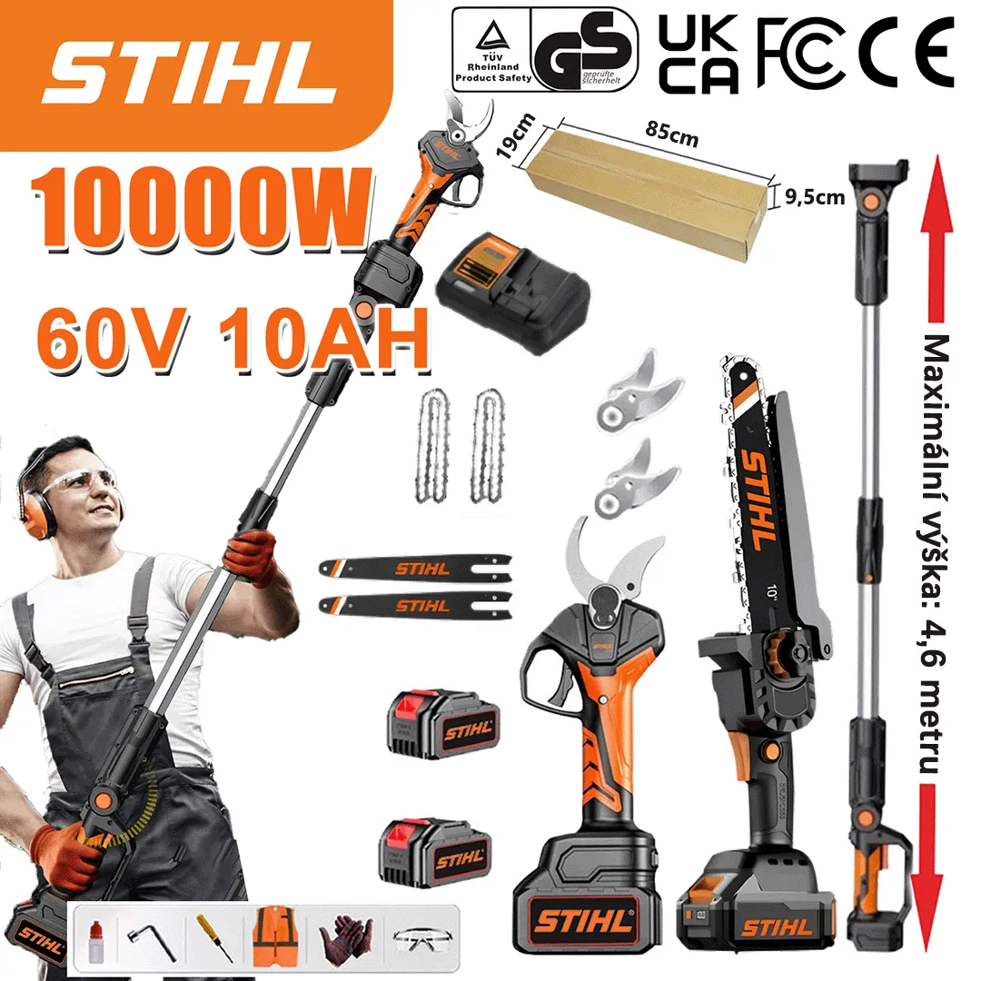 STIHL kefe nélküli lítium-ion akkumulátoros láncfűrész és metszőolló készlet