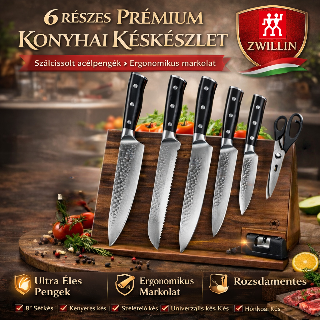 Zwilling 6 Részes Brutálisan Éles Késkészlet – Felejtsd el az Olcsó Késeket! Német Minőség