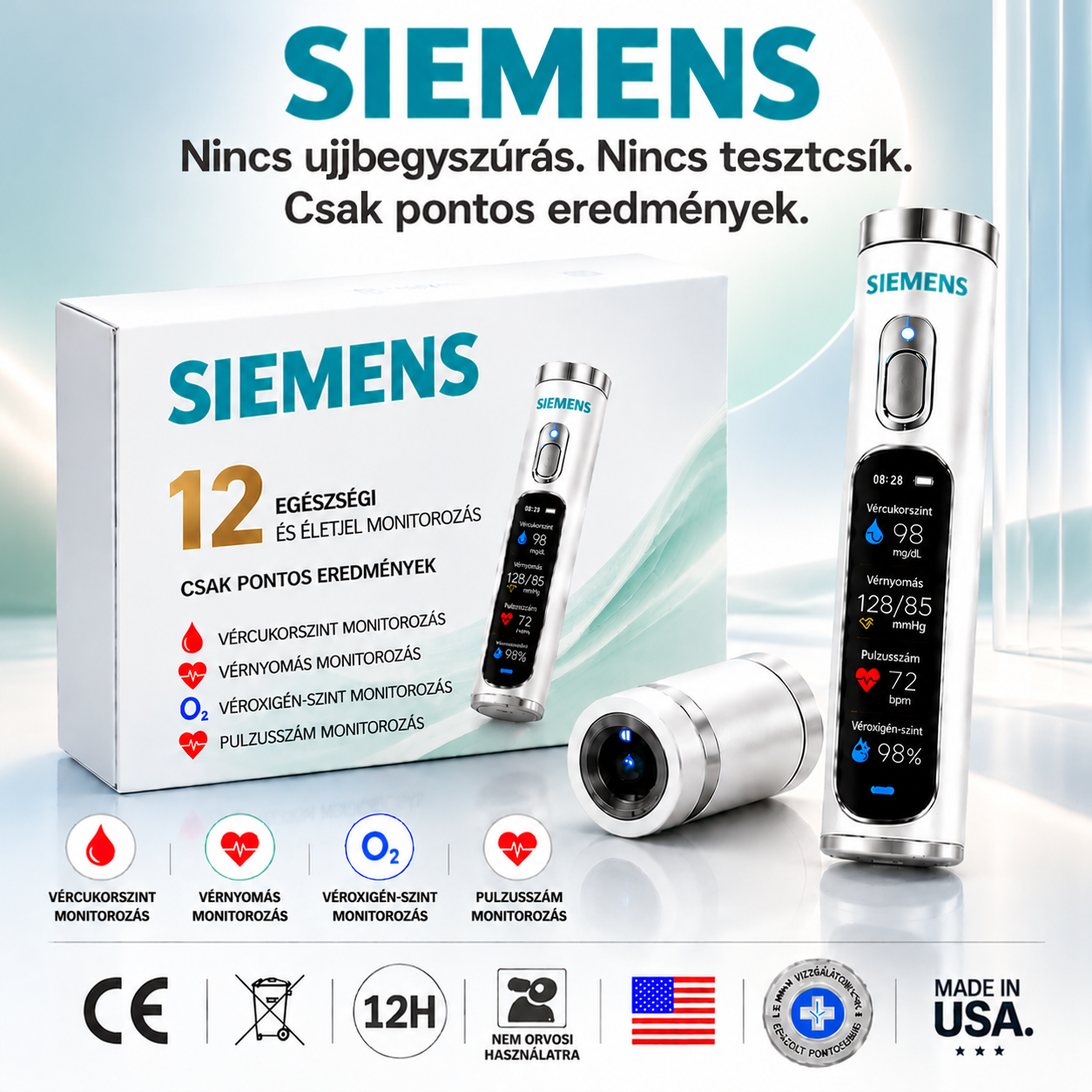 ✅Nem invazív intelligens vércukorszint-követő eszköz 99,9%-os pontossággal