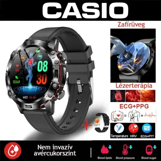 [Copy]AI ORVOSI DIAGNOSZTIKÁS OKOSÓRA - 2025 ÚJ VÉRLIPIDEK, HÚGYSAV, VÉRGLUKOZ SZINT - EKG+PPG FITNESZKÖVETŐ