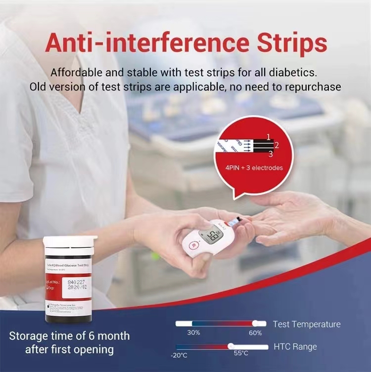 Hlasový glukometr Sinocare Safe AQ Voice, vysoce přesný glukometr