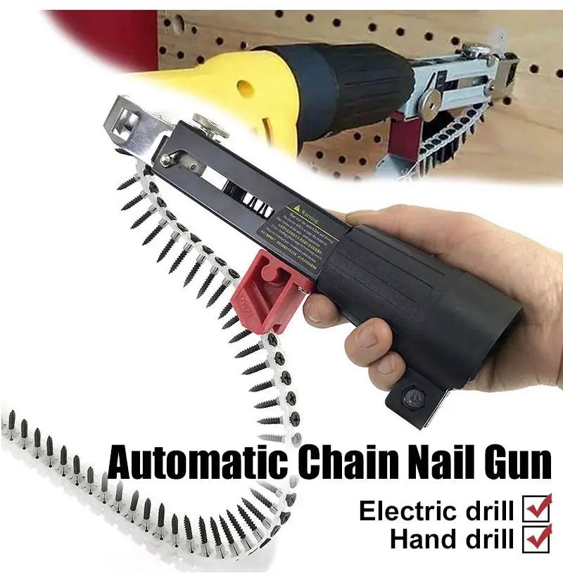 🎁 ¡Descuento del 50% en todos los productos!🔧 Adaptador automático de pistola de clavos con cadena de tornillo✨