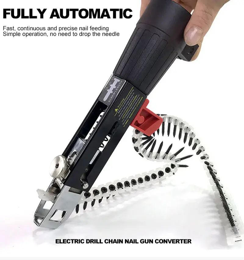 🎁 ¡Descuento del 50% en todos los productos!🔧 Adaptador automático de pistola de clavos con cadena de tornillo✨