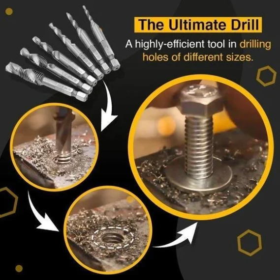 🎁 ¡Descuento del 50% en todos los productos!  🛠️Juego de 6 brocas para roscar✨