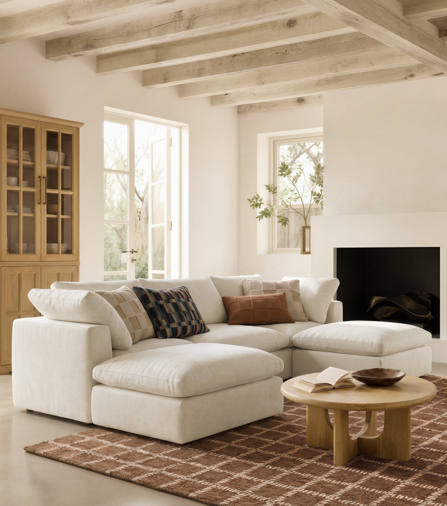 Modern sectional sofa in the room