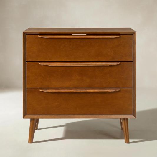 Rebecca 3-Drawer Mid-century Modern Nightstand