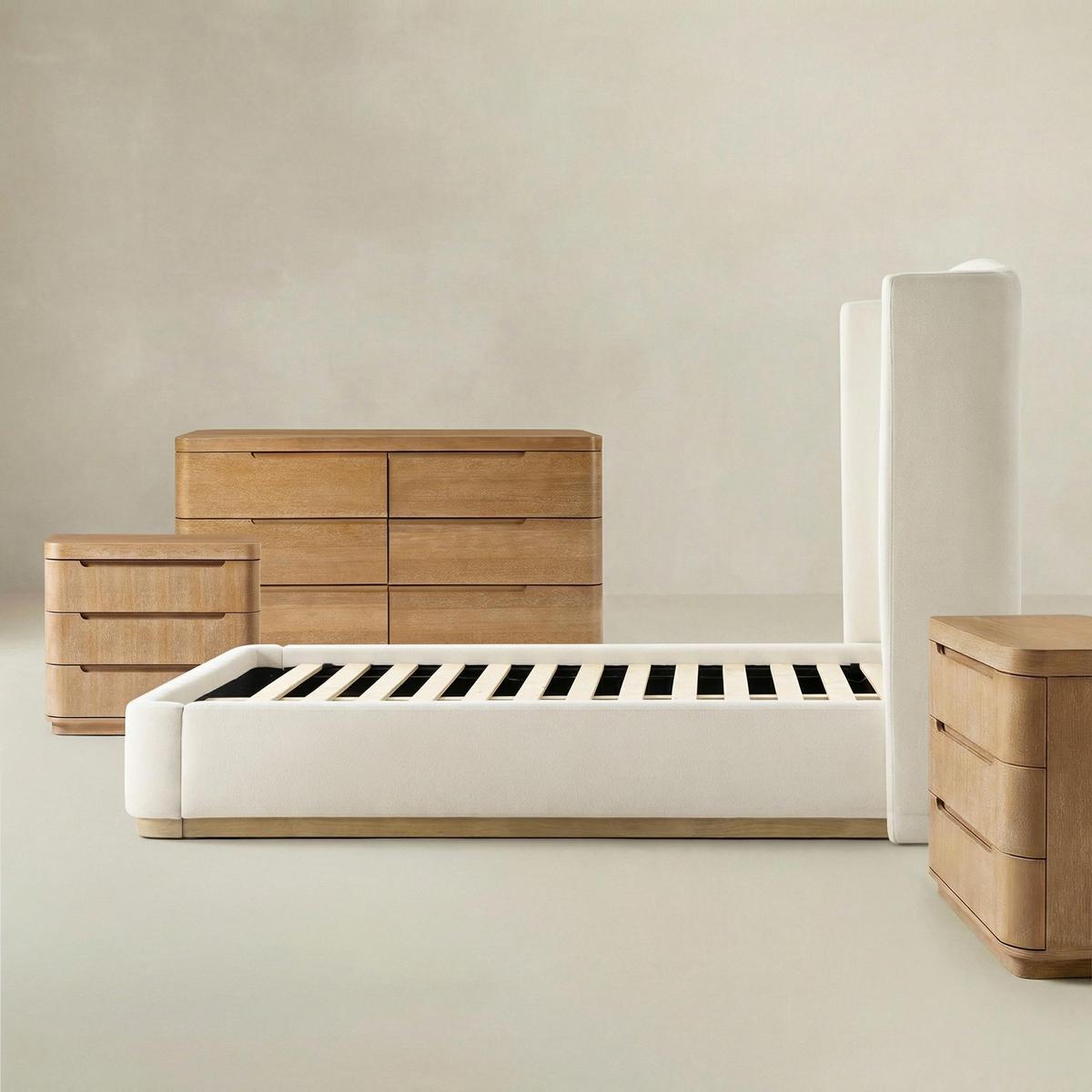 Ravona Modern 4-Piece Bedroom Bundle with Dresser