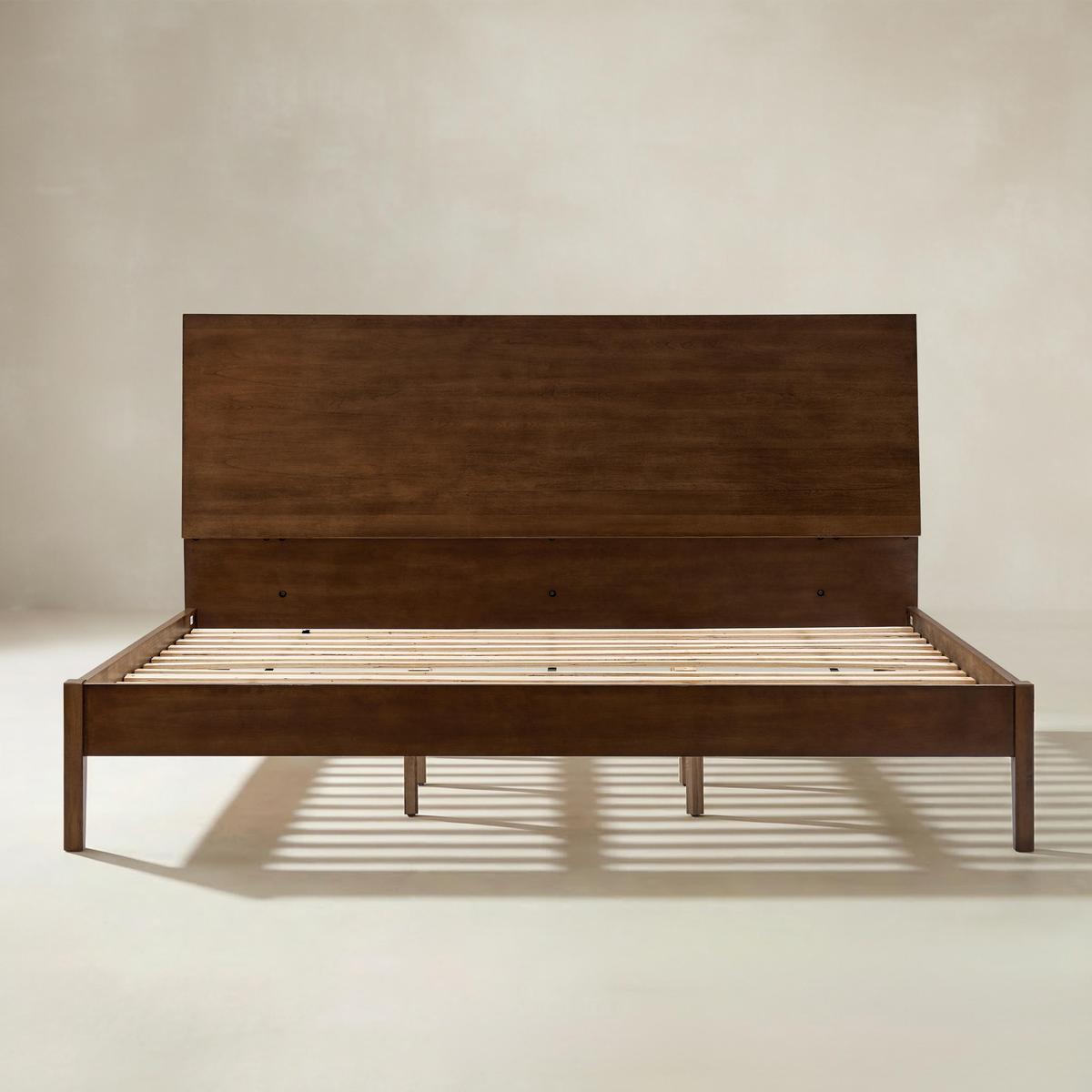 Vivian Solid Wood Platform Bed with USB Ports and Storage Headboard