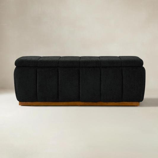 Modern Chenille Storage Bench - No-Assembly Upholstered Seat