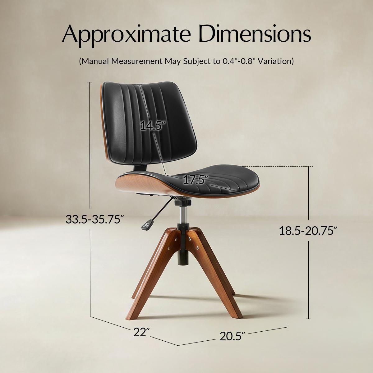 椅子 vintage USA UNIVERSAL chair Griselda Adjustable Office Chair with Curved Wood Backrest