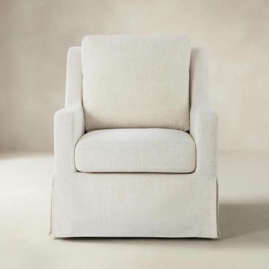Stanley Glider Slipcovered Swivel Chair with Slope Arm(Optional Types)