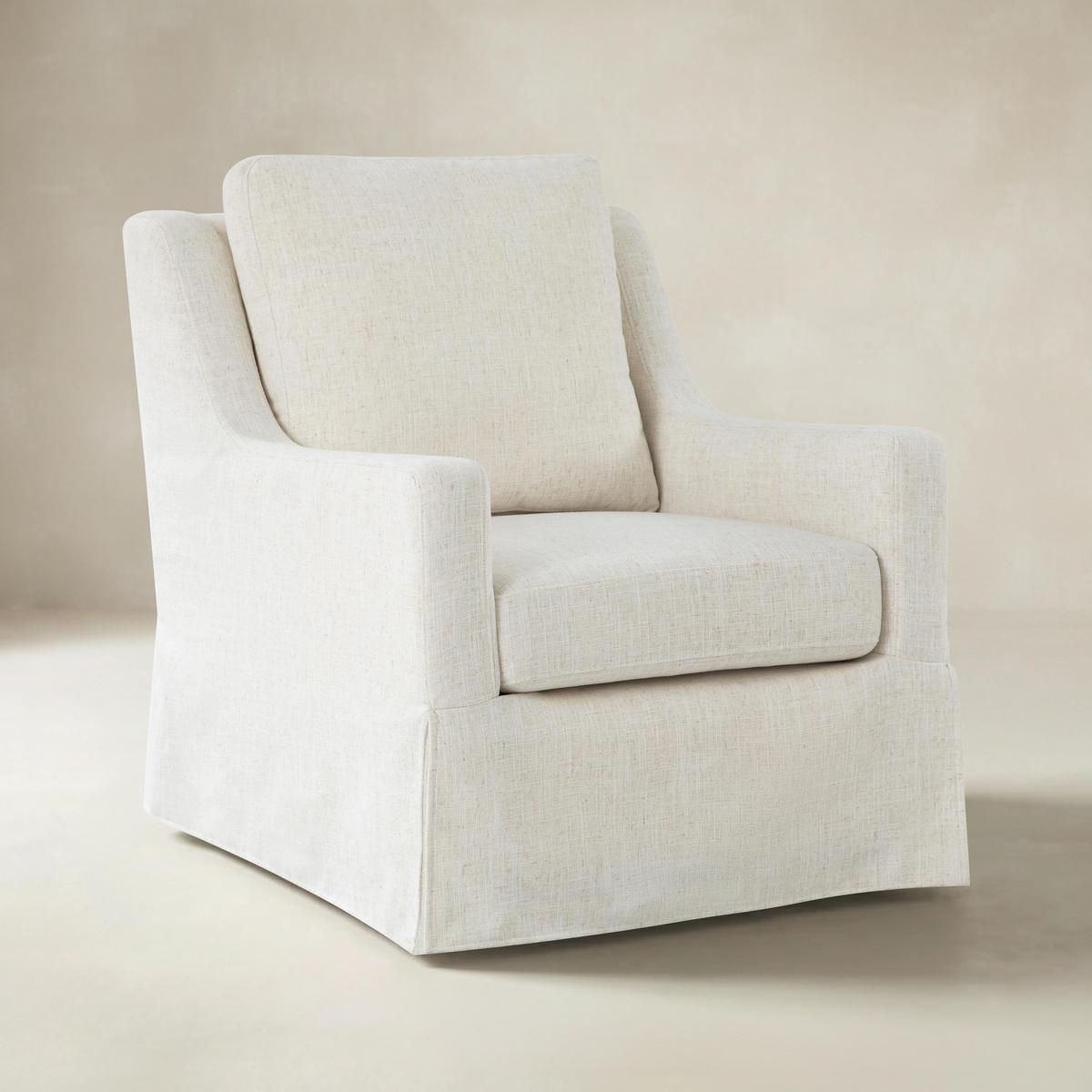 Stanley Glider Slipcovered Swivel Chair with Slope Arm(Optional Types)