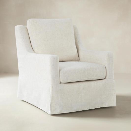 Stanley Glider Slipcovered Swivel Chair with Slope Arm(Optional Types)