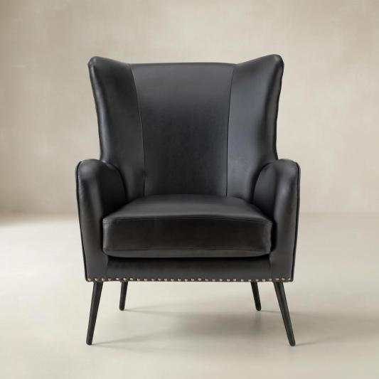 Shepherd Wingback Vegan Leather Armchair - HULALA HOME