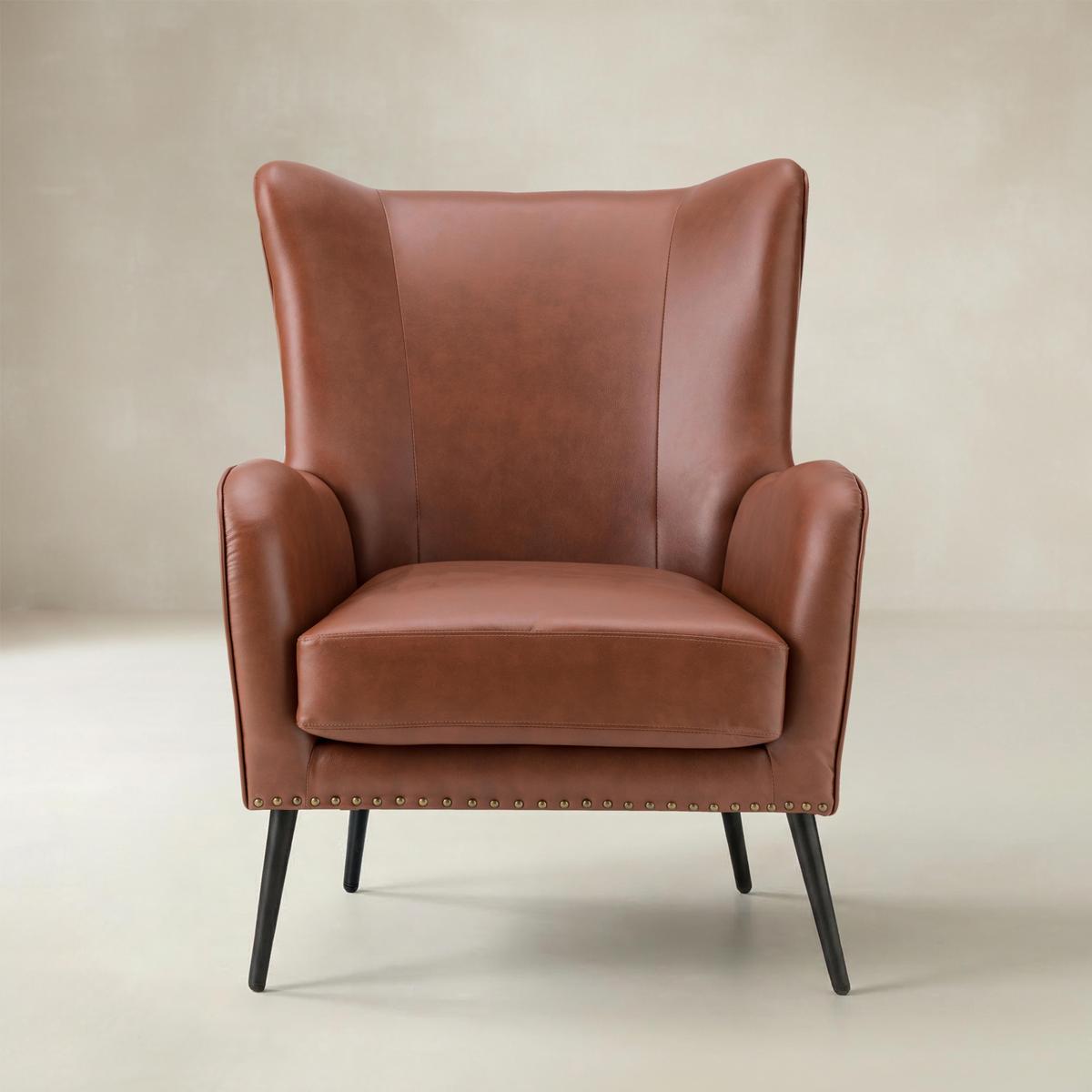 Shepherd Wingback Vegan Leather Armchair - HULALA HOME