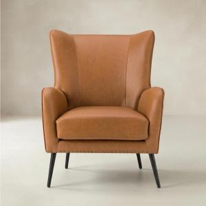Shepherd Wingback Vegan Leather Armchair - HULALA HOME