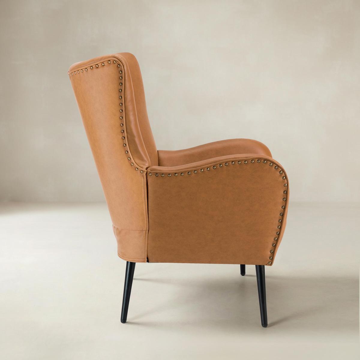 Shepherd Wingback Vegan Leather Armchair | Hulala Home