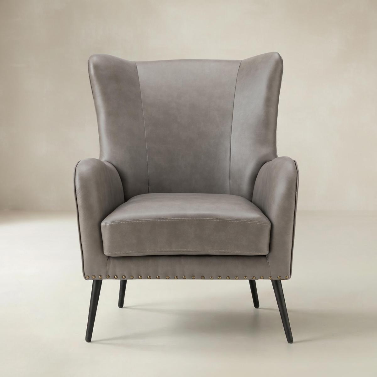 Shepherd Wingback Vegan Leather Armchair - HULALA HOME