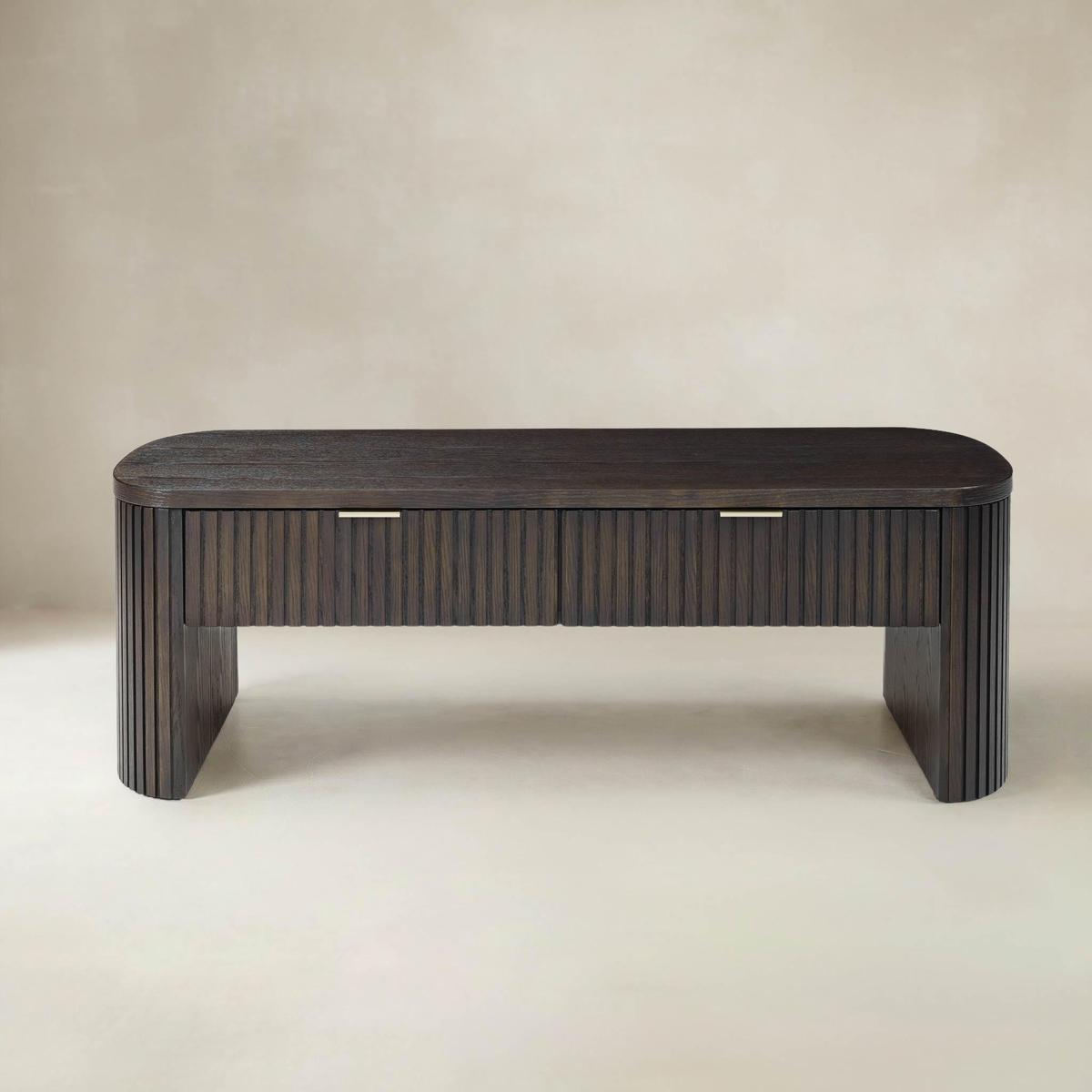 Filipo Modern Fluted Coffee Table with Drawers