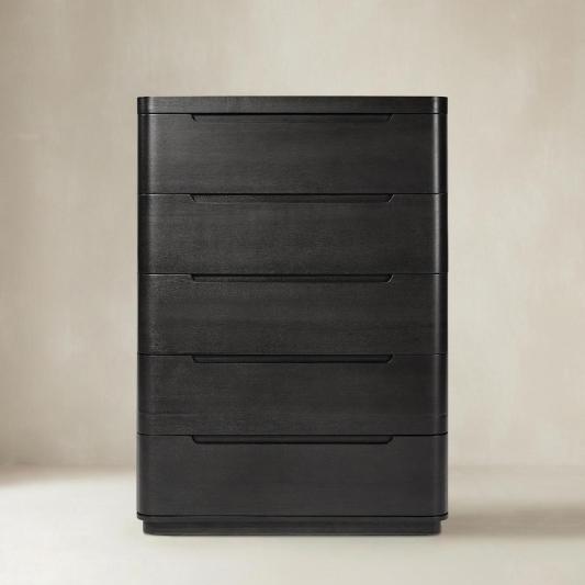 Ravona Modern Natural Wood 5-Drawer Chest