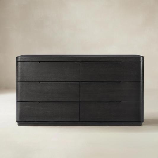 Ravona Modern Rubber Wood 6-Drawer Dresser