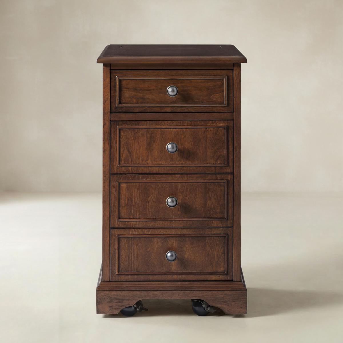 Roque Storage End Table with Hooded Wheels & Built-In Outlets(Optional Types)
