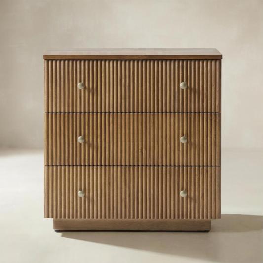 Camille Solid Wood End Table with Drawers