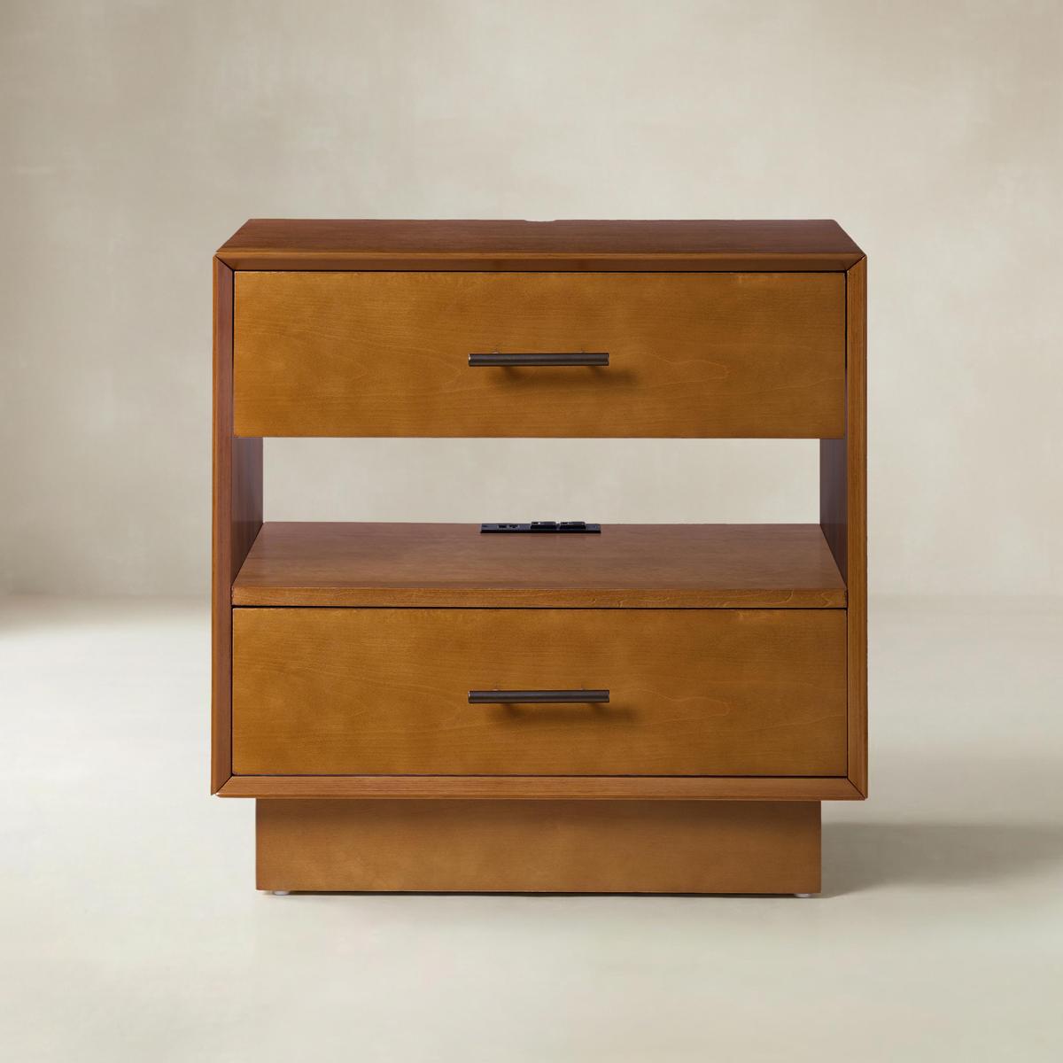 Yoel Hidden Drawer Nightstand with Built-in Outlets(Optional Types)