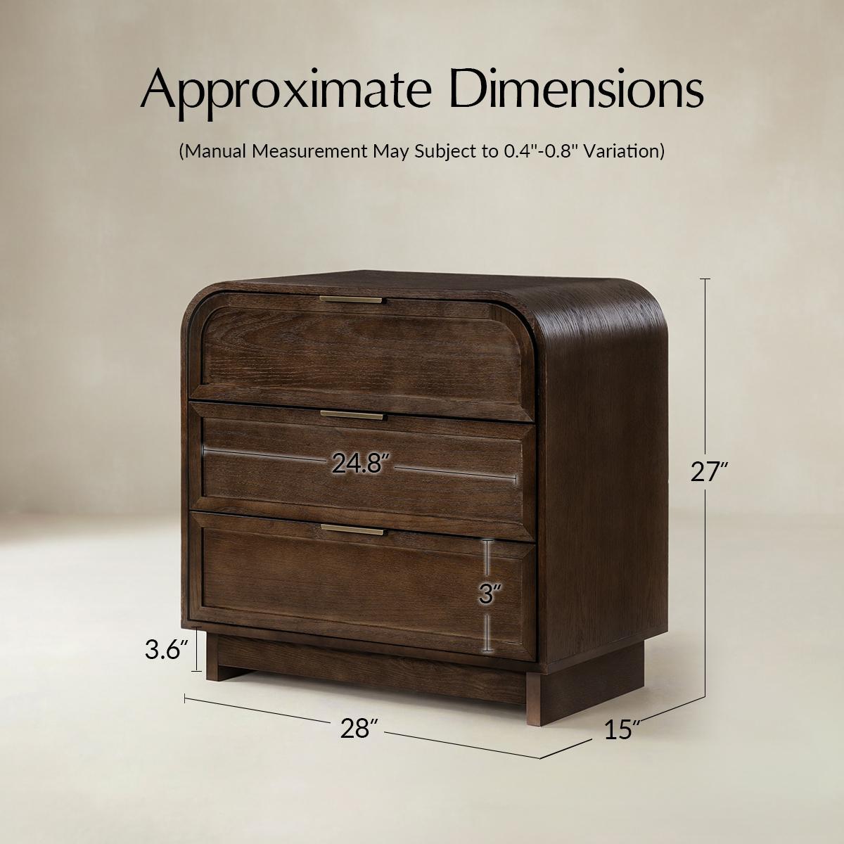 Albert Yanick 3-Drawer End Table- HUALA HOME