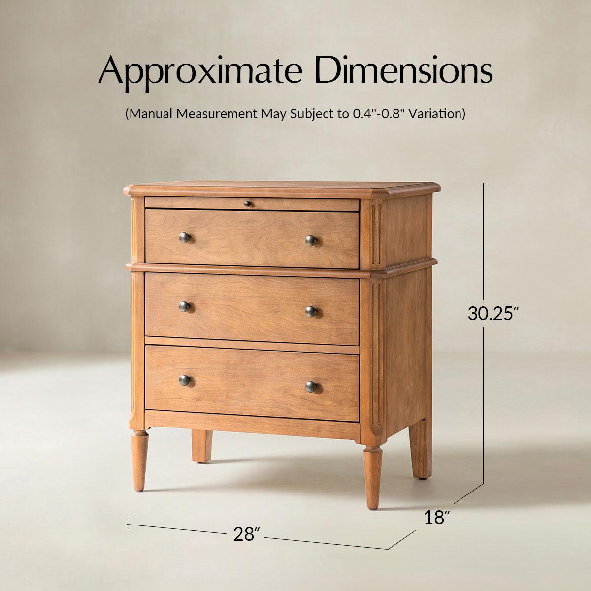 Griselda Transitional 3-Drawer End Table with Hidden Compartment