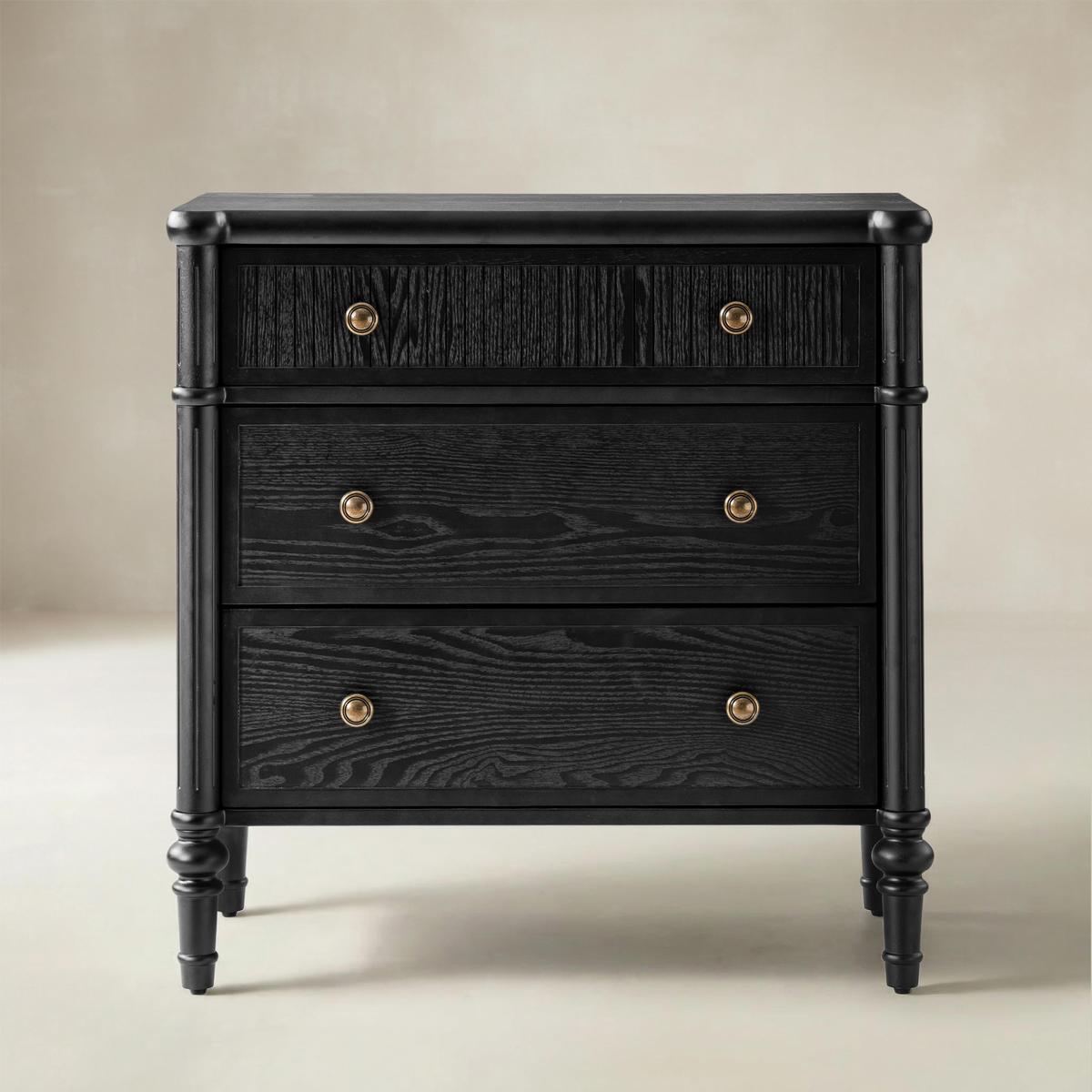 Derk Fluted Fronts Transitional End Table with Drawers and USB/Type-C Outlets