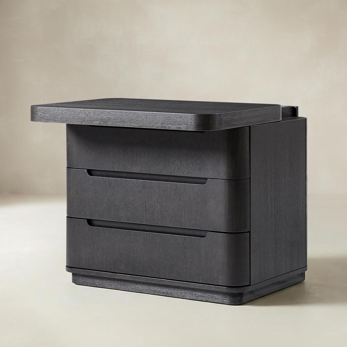 Ravona Modern Rubber Wood Nightstand | Hulala Home