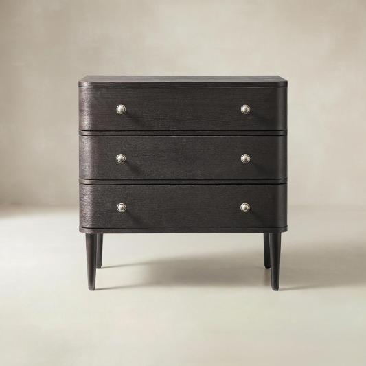 Modern End Table with Power Outlet &amp; Curved Design
