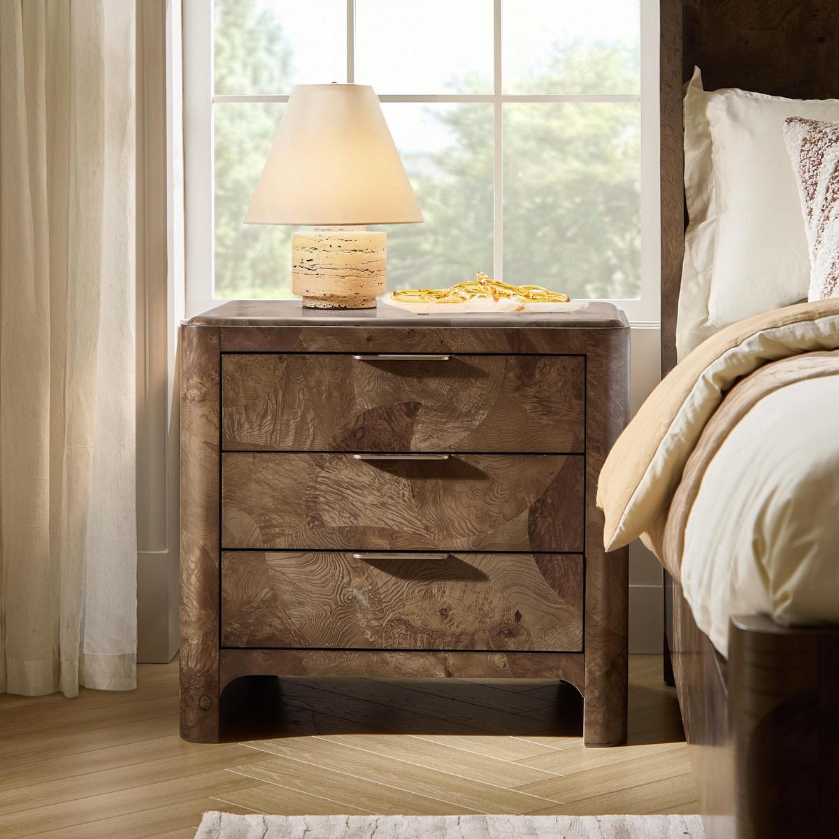 Virel Modern Marquetry Nightstand