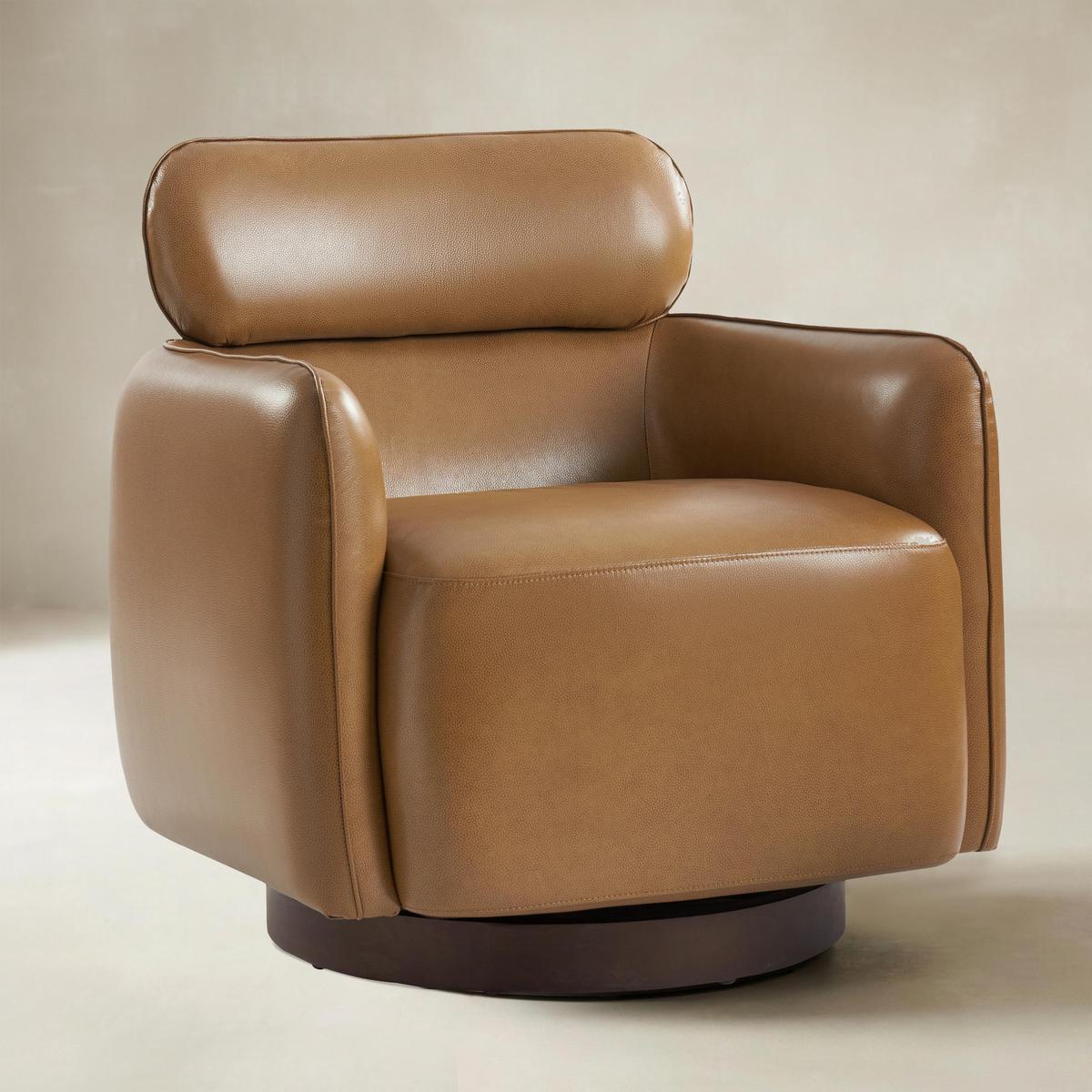 Philander Modern Genuine Leather Swivel Chair
