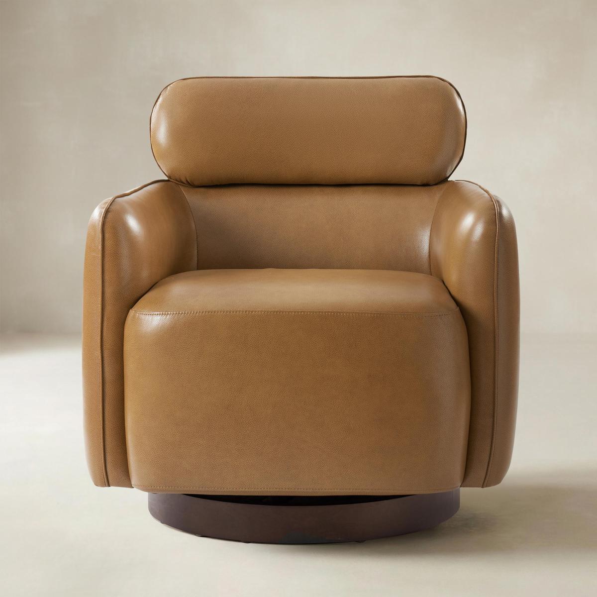 Philander Modern Genuine Leather Swivel Chair