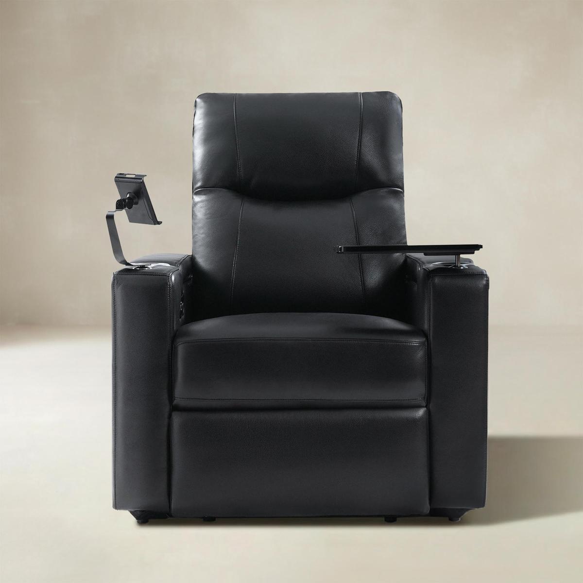 Iliana Electric Genuine Leather Recliner with Small Table and Phone Holder