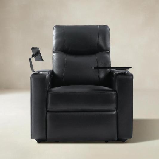 Iliana Electric Genuine Leather Recliner with Small Table and Phone Holder