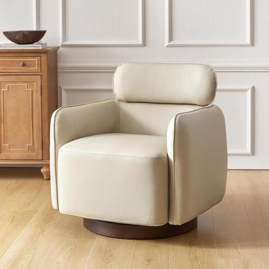 Philander Modern Genuine Leather Swivel Chair
