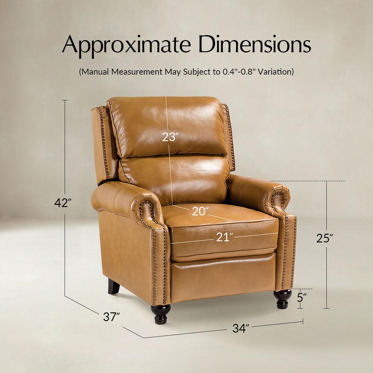 Consuela Mid-century Genuine Leather Recliner - HULALA HOME
