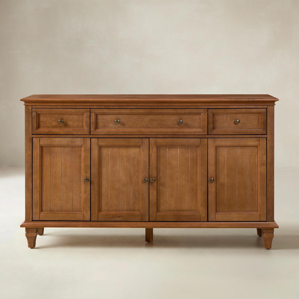 Raphael 58" Wide 3‑Drawer Sideboard – Modern Farmhouse Storage Cabinet With Solid Wood Legs