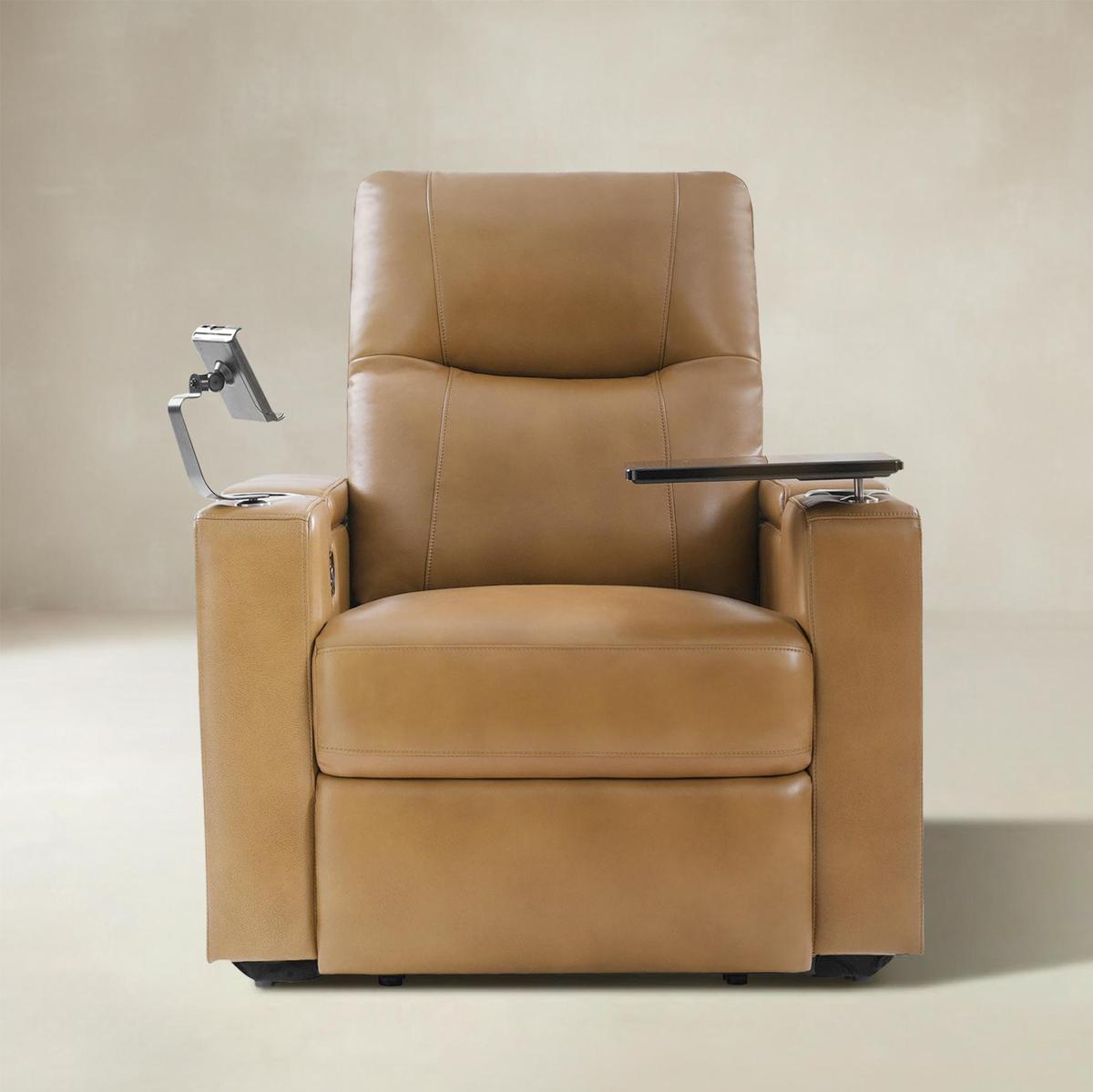 Iliana Electric Genuine Leather Recliner with Small Table and Phone Holder