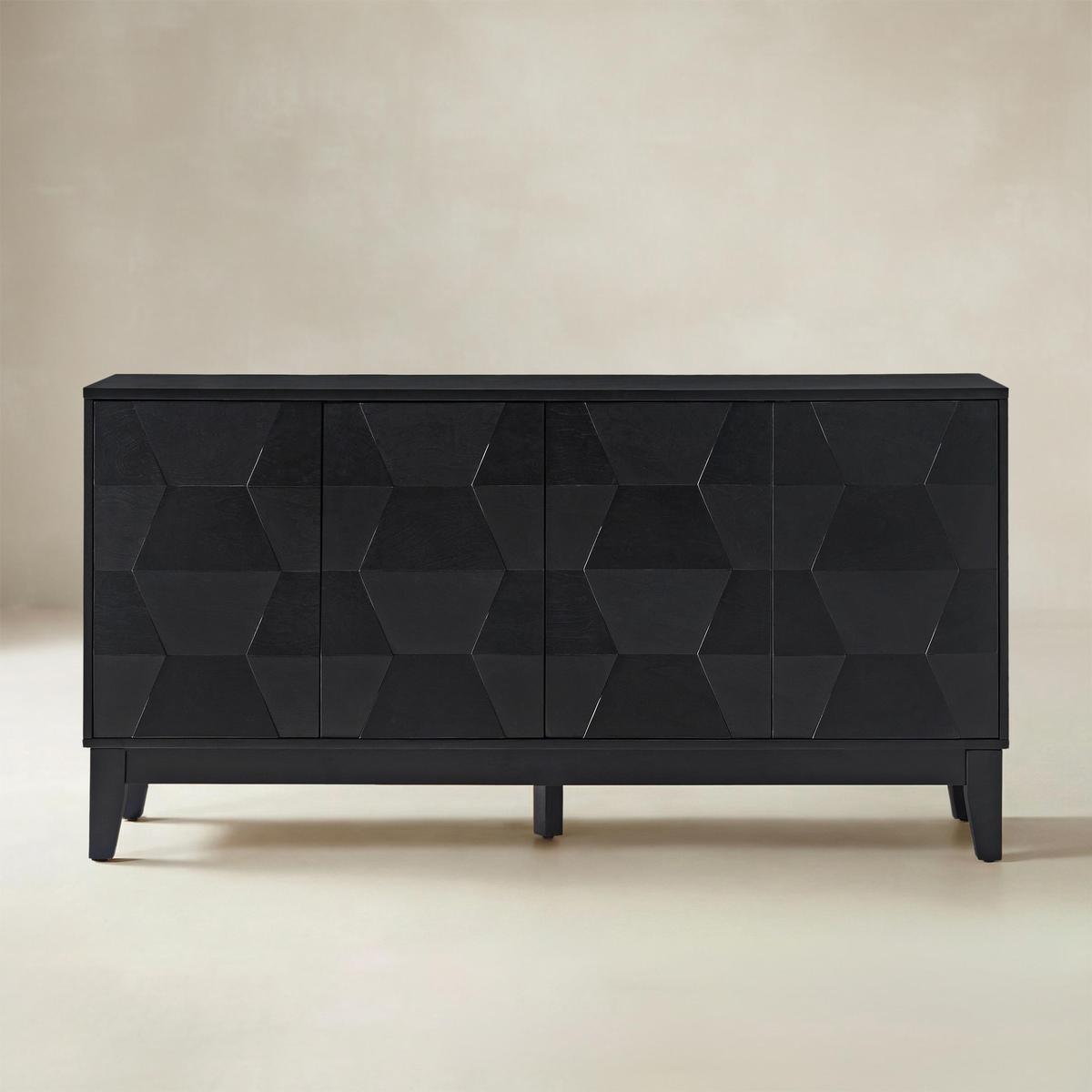 SBHM0574-Kamu 60″ Wood Sideboard – Mid-Century Modern Storage Cabinet