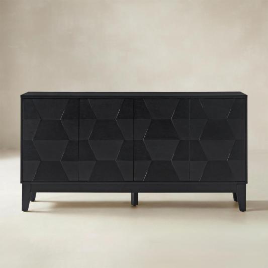 SBHM0574-Kamu 60″ Wood Sideboard – Mid-Century Modern Storage Cabinet
