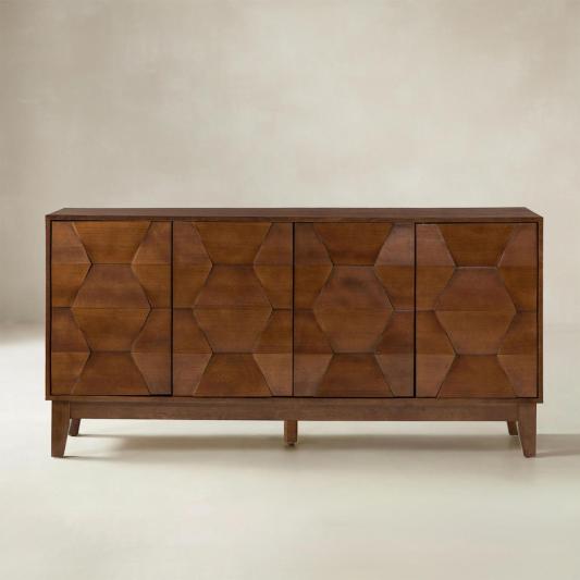 Kamu 60″ Wood Sideboard – Mid-Century Modern Storage Cabinet