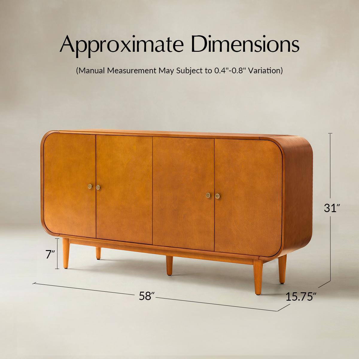 Alee 58 Inches Wide Mid-Century Modern 4-Door Sideboard | Hulala Home