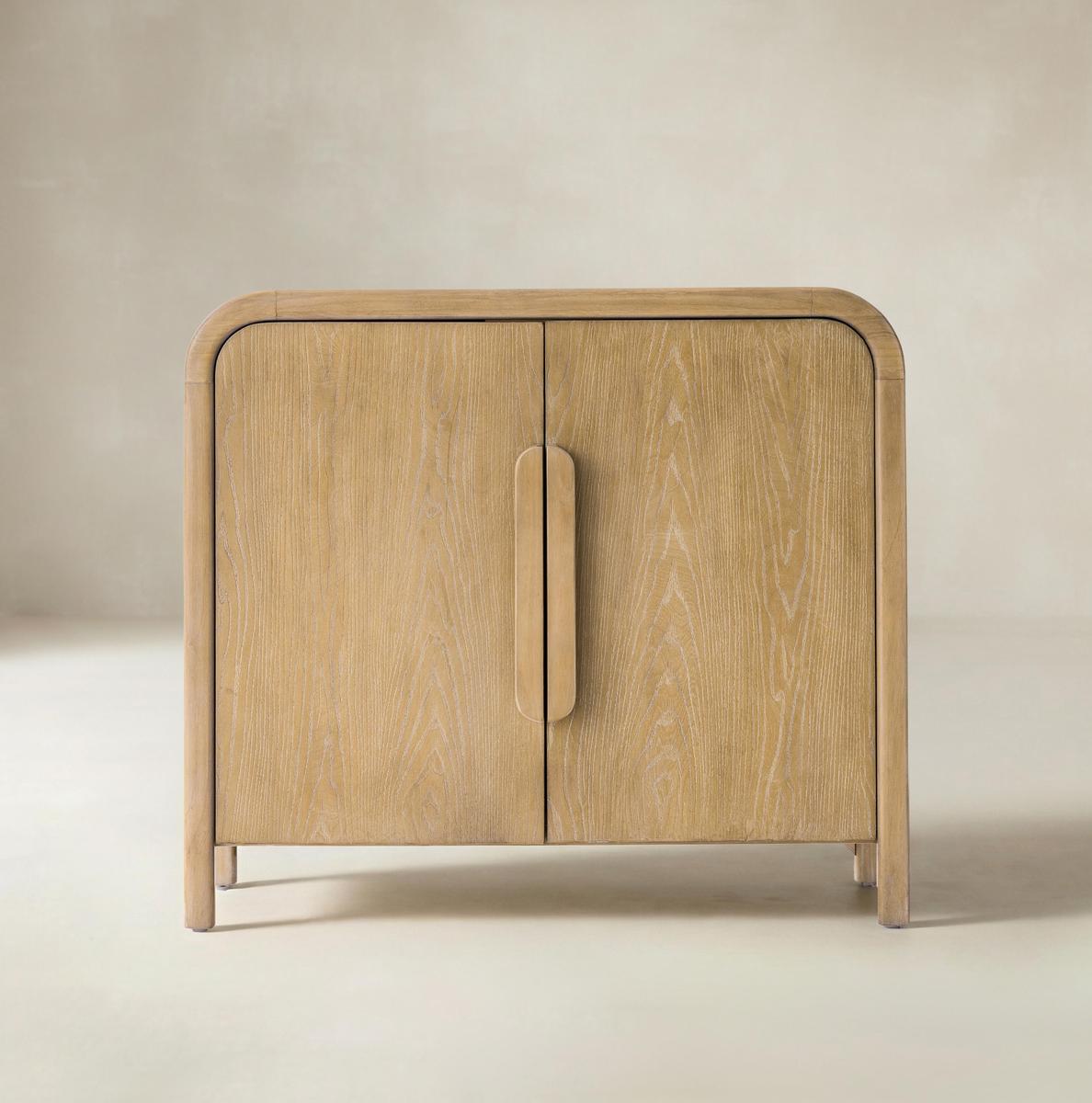 Vittorio Modern Solid Wood Accent Cabinet – Minimalist Storage Console for Living Room