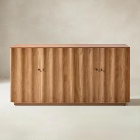 Mack Modern Fluted Solid Wood Sideboard with Elegant Storage Solution