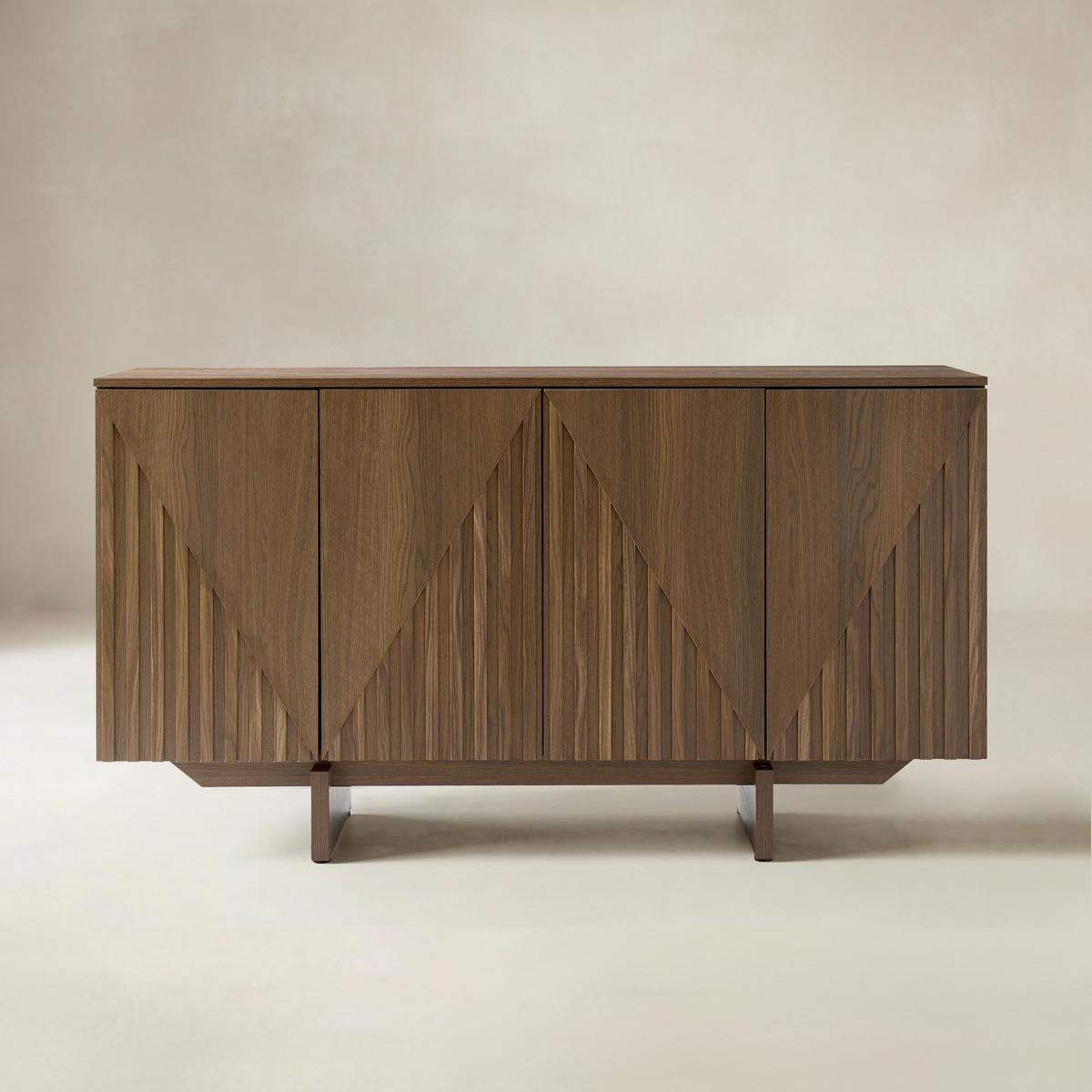 Dietreich Wooden Buffet Sideboard with Deep Embossed Texture